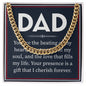 Dad You Are The Beating Of My Heart ,Dads Love Cuban Link Chain Necklase