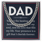 Dad You Are The Beating Of My Heart ,Dads Love Cuban Link Chain Necklase
