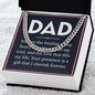 Dad You Are The Beating Of My Heart ,Dads Love Cuban Link Chain Necklase