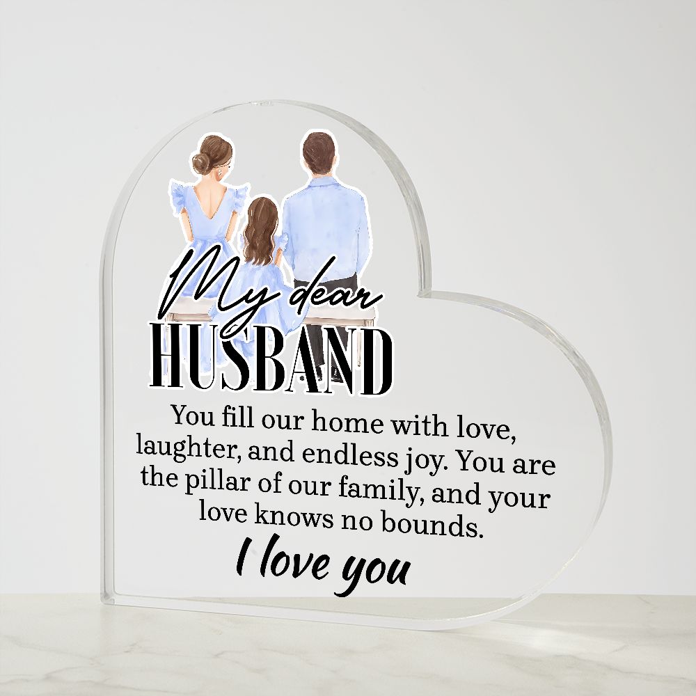 Printed Heart Shaped Acrylic Plaque / Fathers day / Anniversary Gift / Birthday Gift .