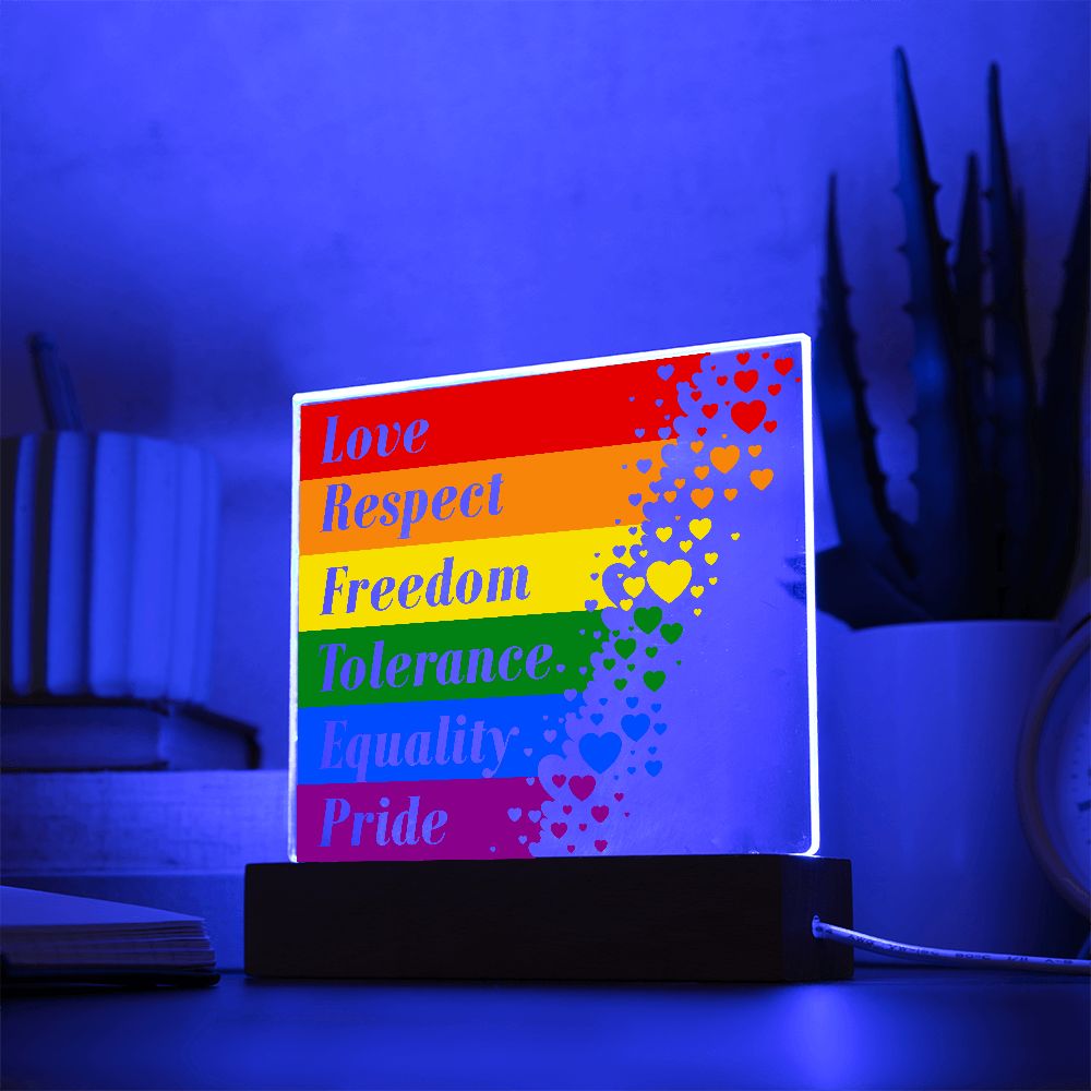 Love Respect Freedom Square Acrylic Plaque!