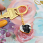 Puppy Dog Hearts Love Keychain Heart Love graphic heart keychain.