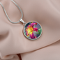 Purple and Yellow Petal Flower unique luxary Necklase