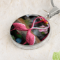 luxary Silver Necklace, Two Birds, Love Birds, Round Pendant, Mother Gift, Mummy Necklace, Gift For Her, Anniversary Gift, Mothers Day ,Valentines gift .