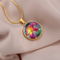 Purple and Yellow Petal Flower unique luxary Necklase