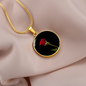 Red Roes Lovers Circle Luxury Necklace