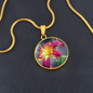 Purple and Yellow Petal Flower unique luxary Necklase