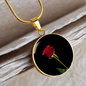 Red Roes Lovers Circle Luxury Necklace