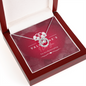 Cubic Zirconia Crystal Lucky in Love Necklace Gift Elevated for Gift for Wife, Lover, Grandma, Siste!