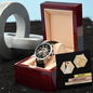Men's Openwork Watch, To My Amazing Husband Gift Watch with Message Card, Skeleton Watch for Husband, Father's Day Gift from Wife, Husband Birthday, Christmas Gift