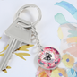 Graphic circle Love Keychain Round Metal, Valentines Day, Birthday, Anniversary Gift for Husband Wife Girlfriend Boyfriend