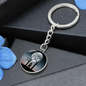 Romantic Couple in Love Keychain Round , Valentines Day, Birthday, Anniversary Gift for Husband Wife Girlfriend Boyfriend