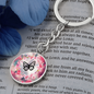 Graphic circle Love Keychain Round Metal, Valentines Day, Birthday, Anniversary Gift for Husband Wife Girlfriend Boyfriend