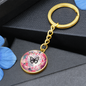 Graphic circle Love Keychain Round Metal, Valentines Day, Birthday, Anniversary Gift for Husband Wife Girlfriend Boyfriend