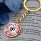 Graphic circle Love Keychain Round Metal, Valentines Day, Birthday, Anniversary Gift for Husband Wife Girlfriend Boyfriend