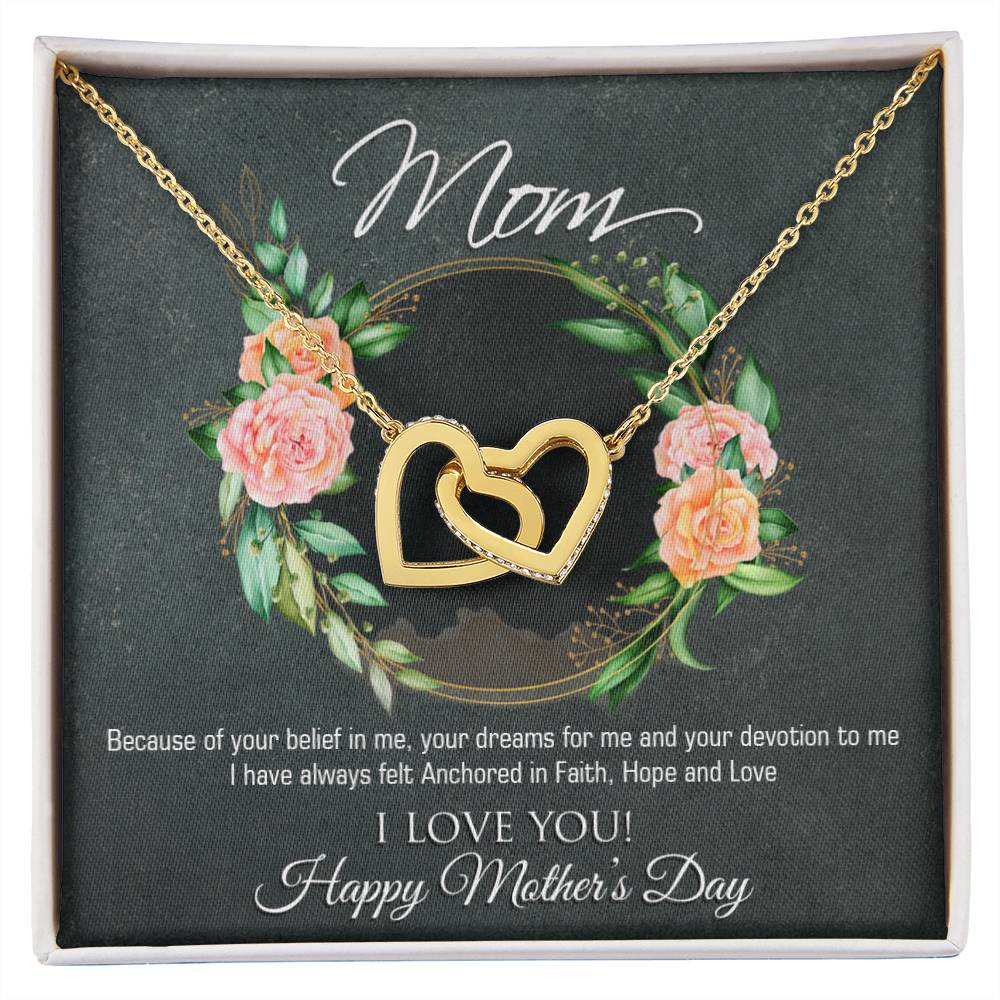 Interlocking Hearts Necklace Mothers Day gift