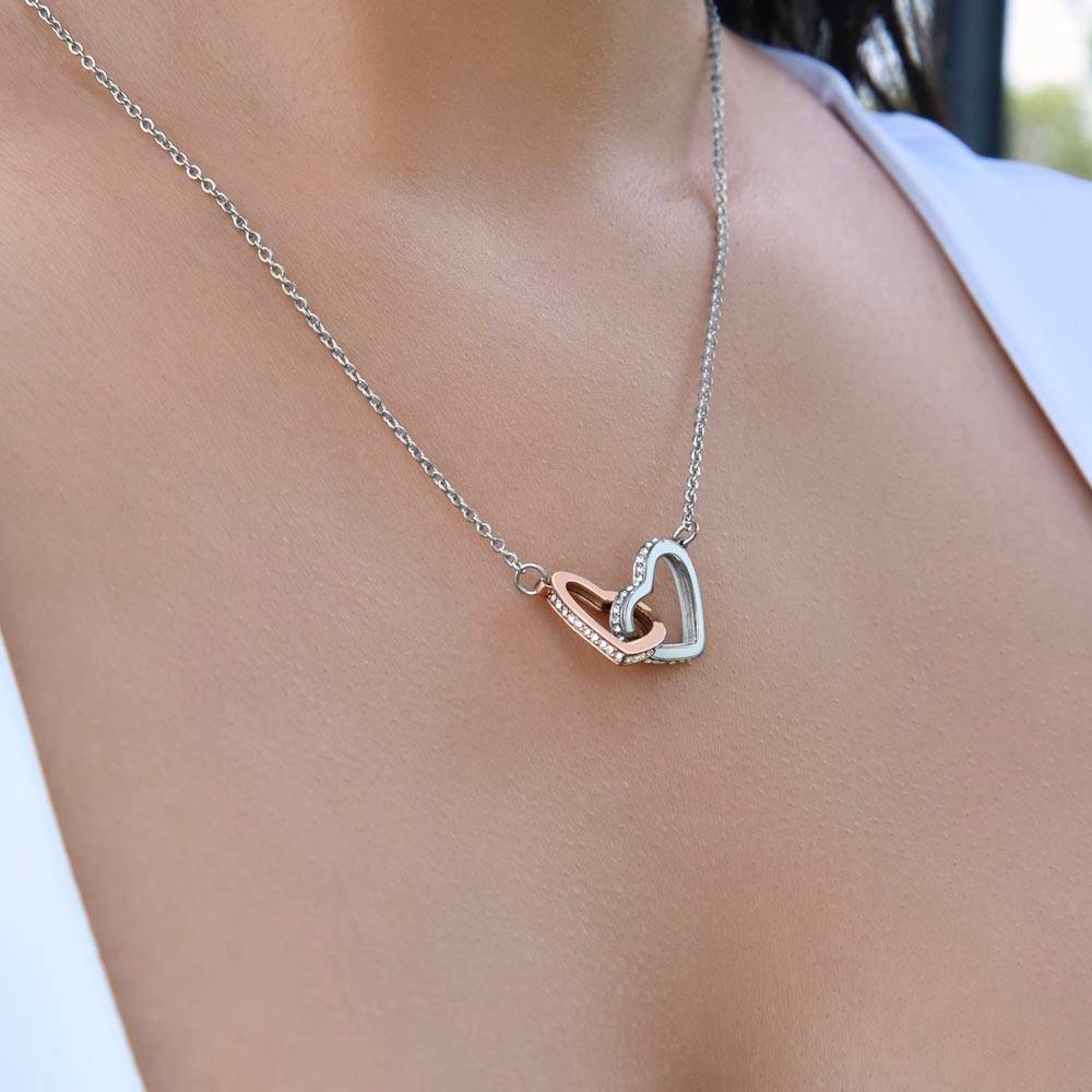 Interlocking Hearts Necklace Mothers Day gift