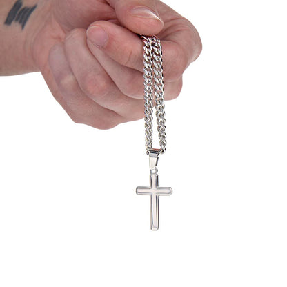 To My Husband Your Not Just My Husband Cuban Chain with Artisan Cross Necklace