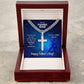 To My Fishing Dad Cuban Chain with Artisan Cross Necklace.
