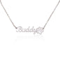 18K yellow gold finish Name Necklace, Paw Name Necklace, Pet Name Necklace, Name Necklace, Personalized Gifts for her, Birthday Gift for Her
