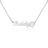 18K yellow gold finish Name Necklace, Paw Name Necklace, Pet Name Necklace, Name Necklace, Personalized Gifts for her, Birthday Gift for Her