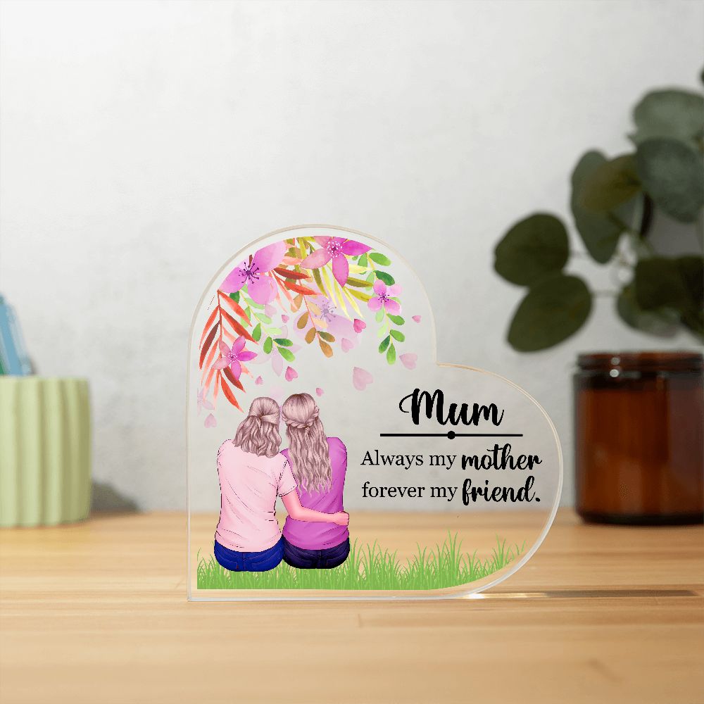 Personalized Message To Mom Heart Shape Acrylic Plaque, Mother's Day Gifts From Daughter, Mom Gift Idea, Mom Birthday Gift, Gift For Mom