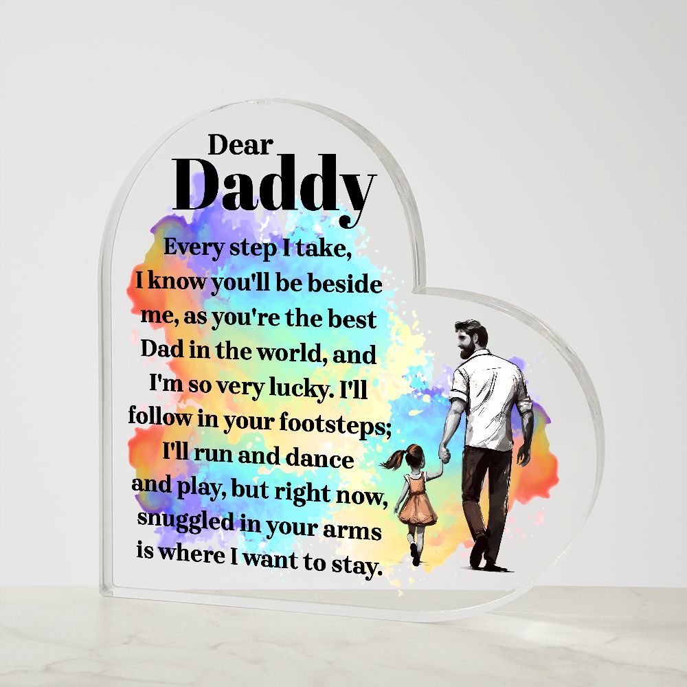 Printed Heart Shaped Acrylic Plaque /Fathers Day Gift / Anniversary Gift / Birthday Gift.