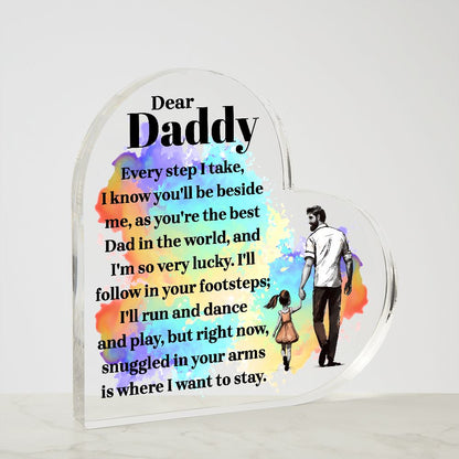 Printed Heart Shaped Acrylic Plaque /Fathers Day Gift / Anniversary Gift / Birthday Gift.