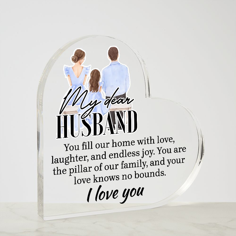 Printed Heart Shaped Acrylic Plaque / Fathers day / Anniversary Gift / Birthday Gift .