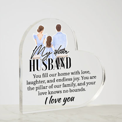 Printed Heart Shaped Acrylic Plaque / Fathers day / Anniversary Gift / Birthday Gift .