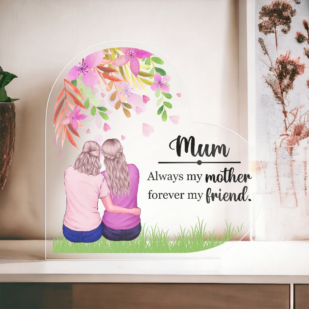 Personalized Message To Mom Heart Shape Acrylic Plaque, Mother's Day Gifts From Daughter, Mom Gift Idea, Mom Birthday Gift, Gift For Mom