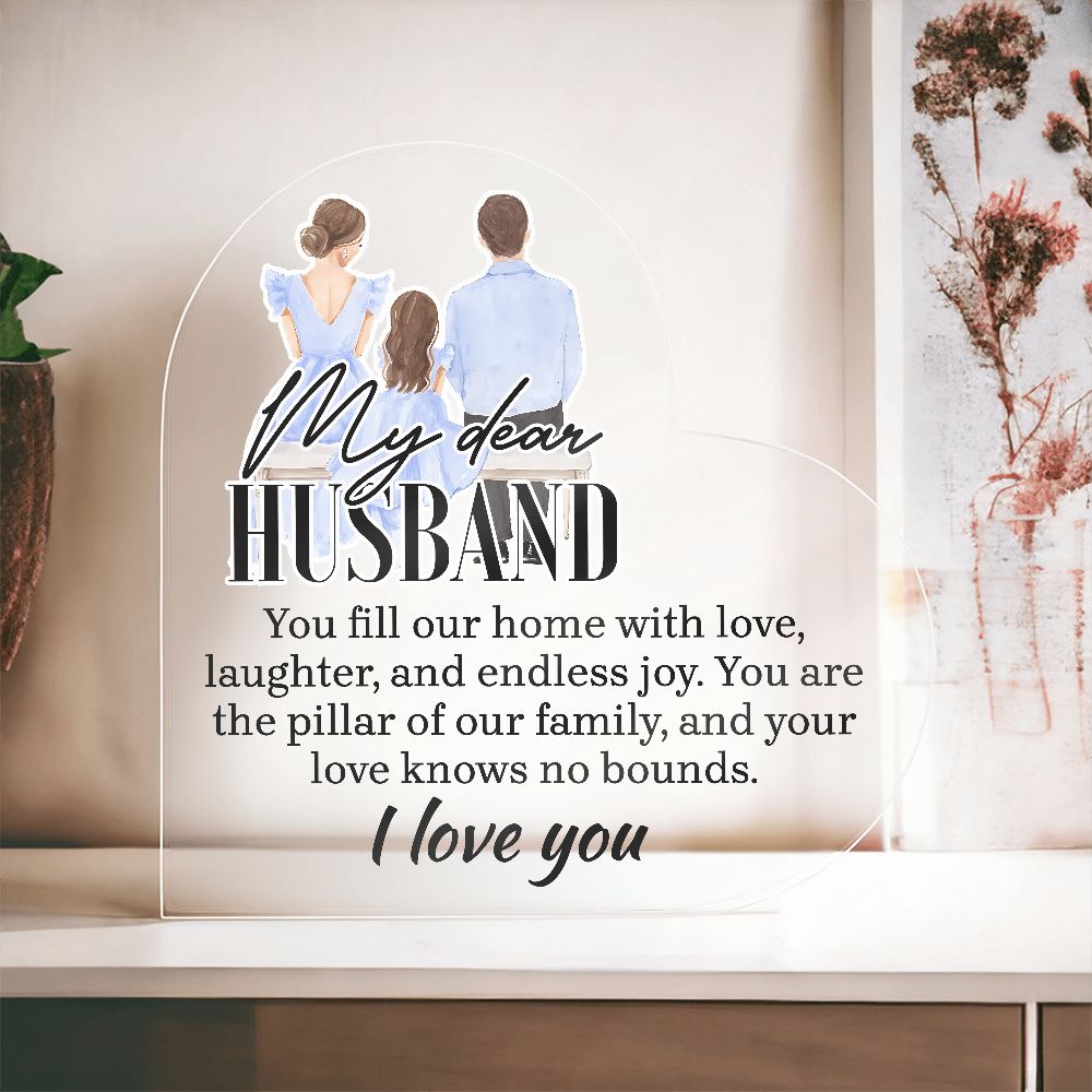 Printed Heart Shaped Acrylic Plaque / Fathers day / Anniversary Gift / Birthday Gift .