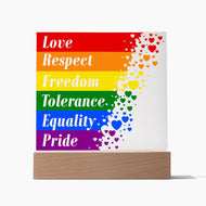 Love Respect Freedom Square Acrylic Plaque!