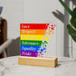 Love Respect Freedom Square Acrylic Plaque!