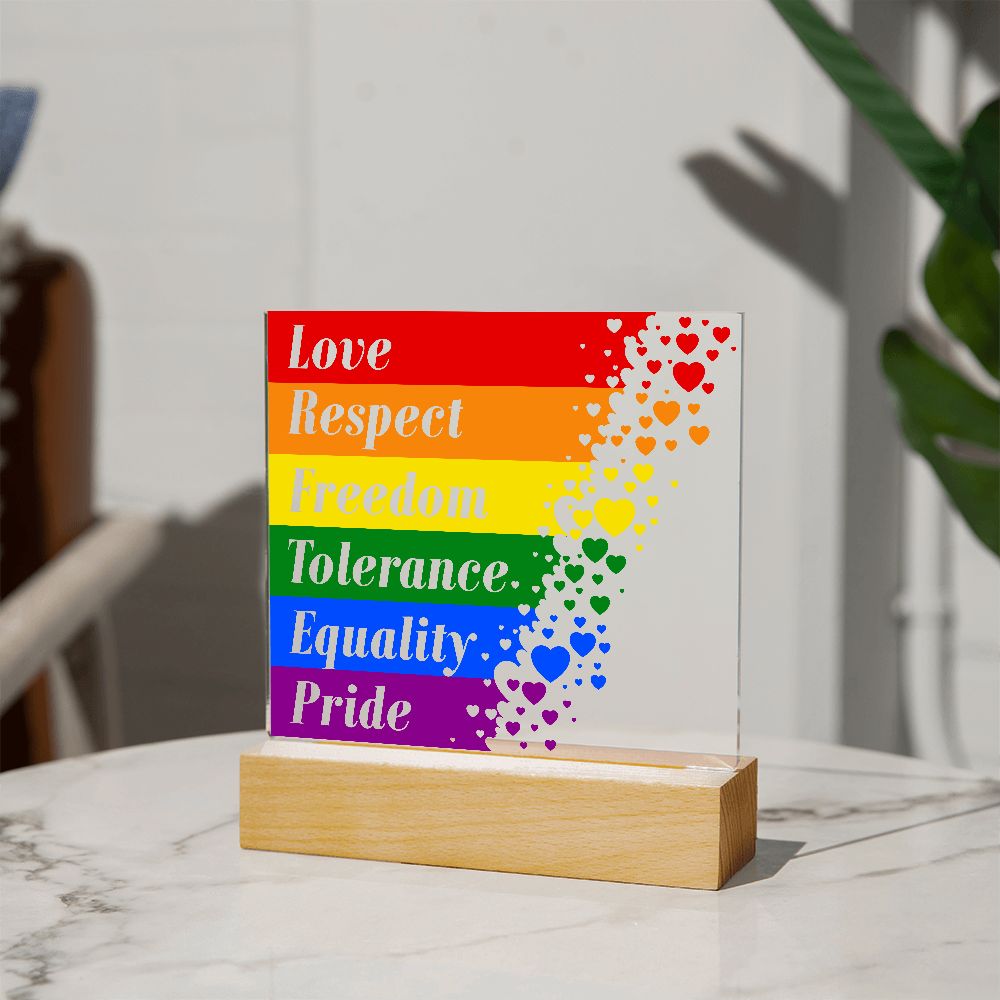 Love Respect Freedom Square Acrylic Plaque!