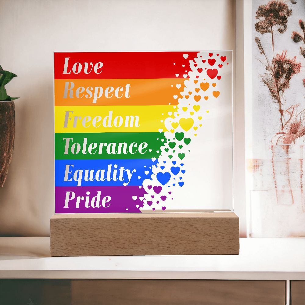 Love Respect Freedom Square Acrylic Plaque!