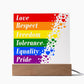 Love Respect Freedom Square Acrylic Plaque!