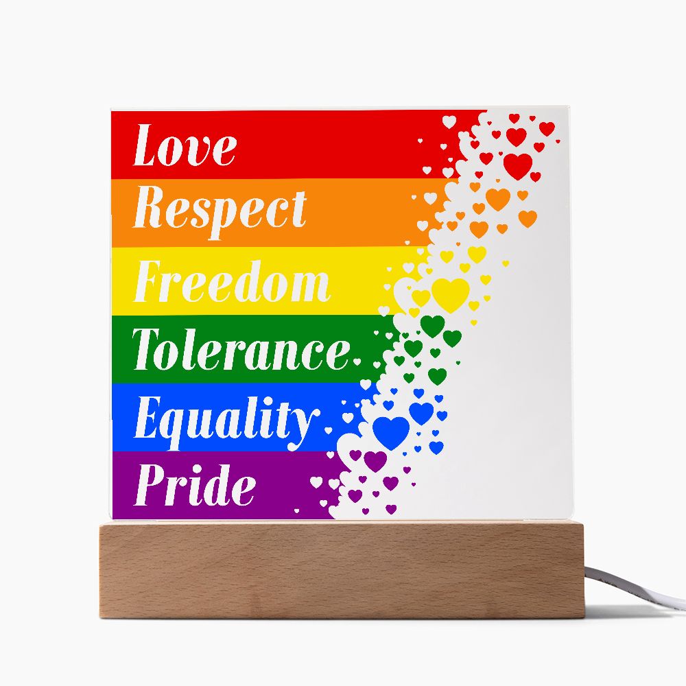 Love Respect Freedom Square Acrylic Plaque!