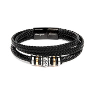 Personalized To My Dad Love You Forever Leather Bracelet, Woven Braided Cuff Bracelet Men, Dad Gift, Birthday Gift, Father's Day Gift