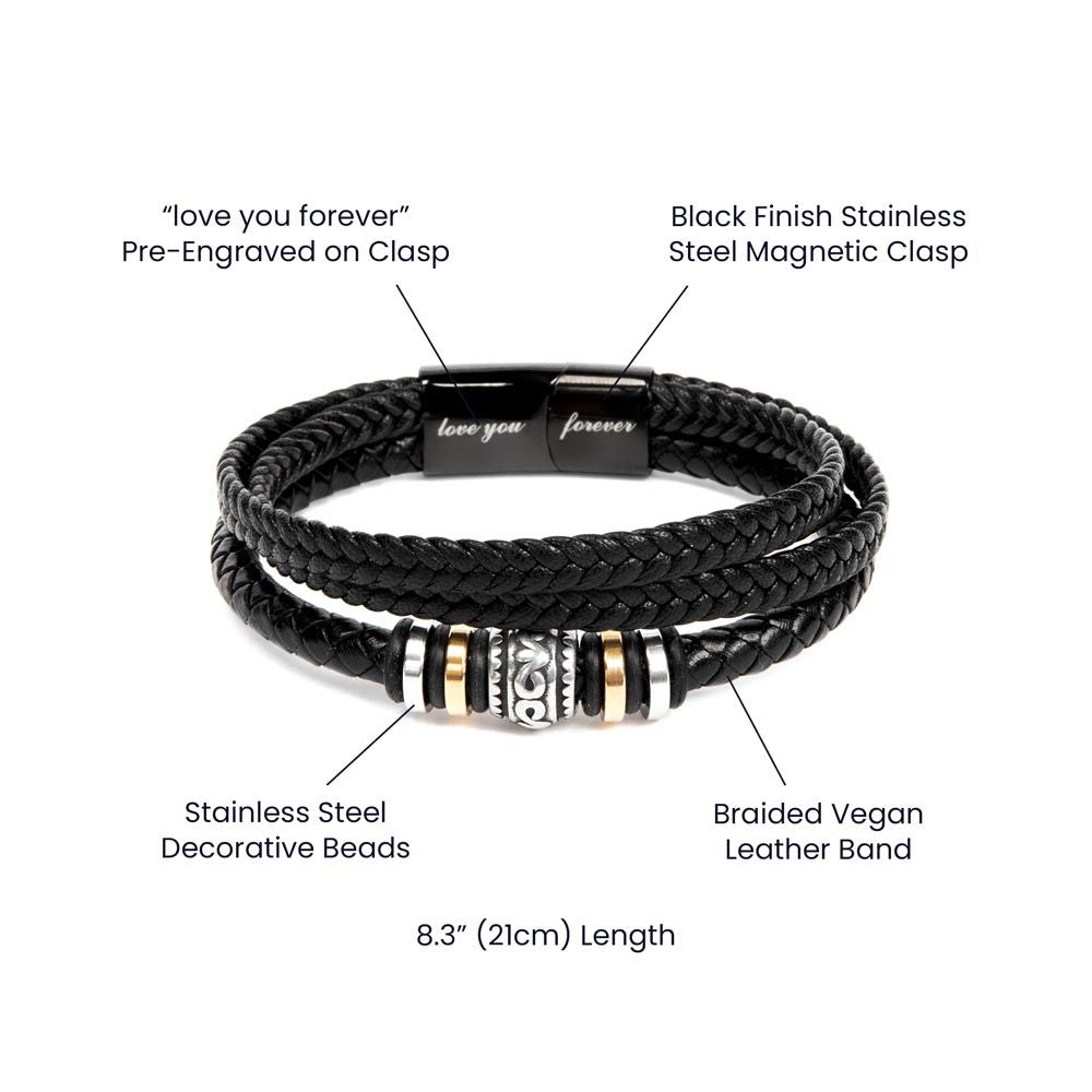 Bracelet For Dad, Men's "Love You Forever" Bracelet, Gift For Dad, Father's Day Gift, Men's Jewelry, Gift for Him By Le Petit Pendant