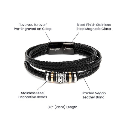 Bracelet For Dad, Men's "Love You Forever" Bracelet, Gift For Dad, Father's Day Gift, Men's Jewelry, Gift for Him By Le Petit Pendant