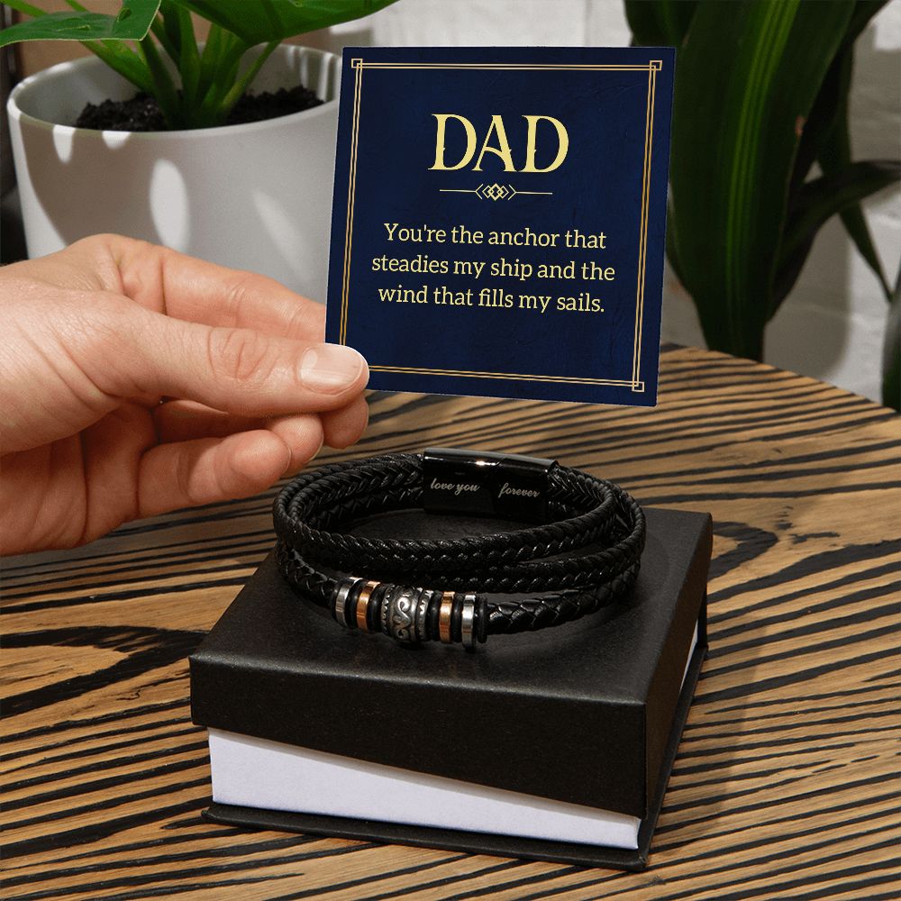 Bracelet For Dad, Men's "Love You Forever" Bracelet, Gift For Dad, Father's Day Gift, Men's Jewelry, Gift for Him By Le Petit Pendant