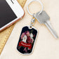 Happy Anniversary Graphic Dog Tag Keychain