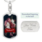Happy Anniversary Graphic Dog Tag Keychain