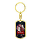 Happy Anniversary Graphic Dog Tag Keychain