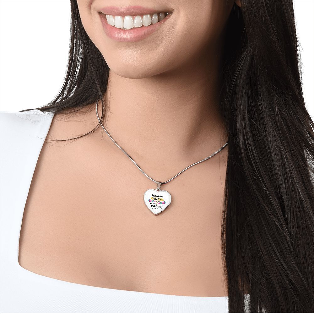 My favourite place is inside your hug customized Heart Necklase.