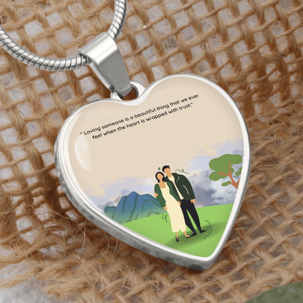 Loving someone is a beautiful thing Customized Heart necklase  Anniversary Gift Customized Picture Pendant Necklace for Mother,Wife,Girlfriend