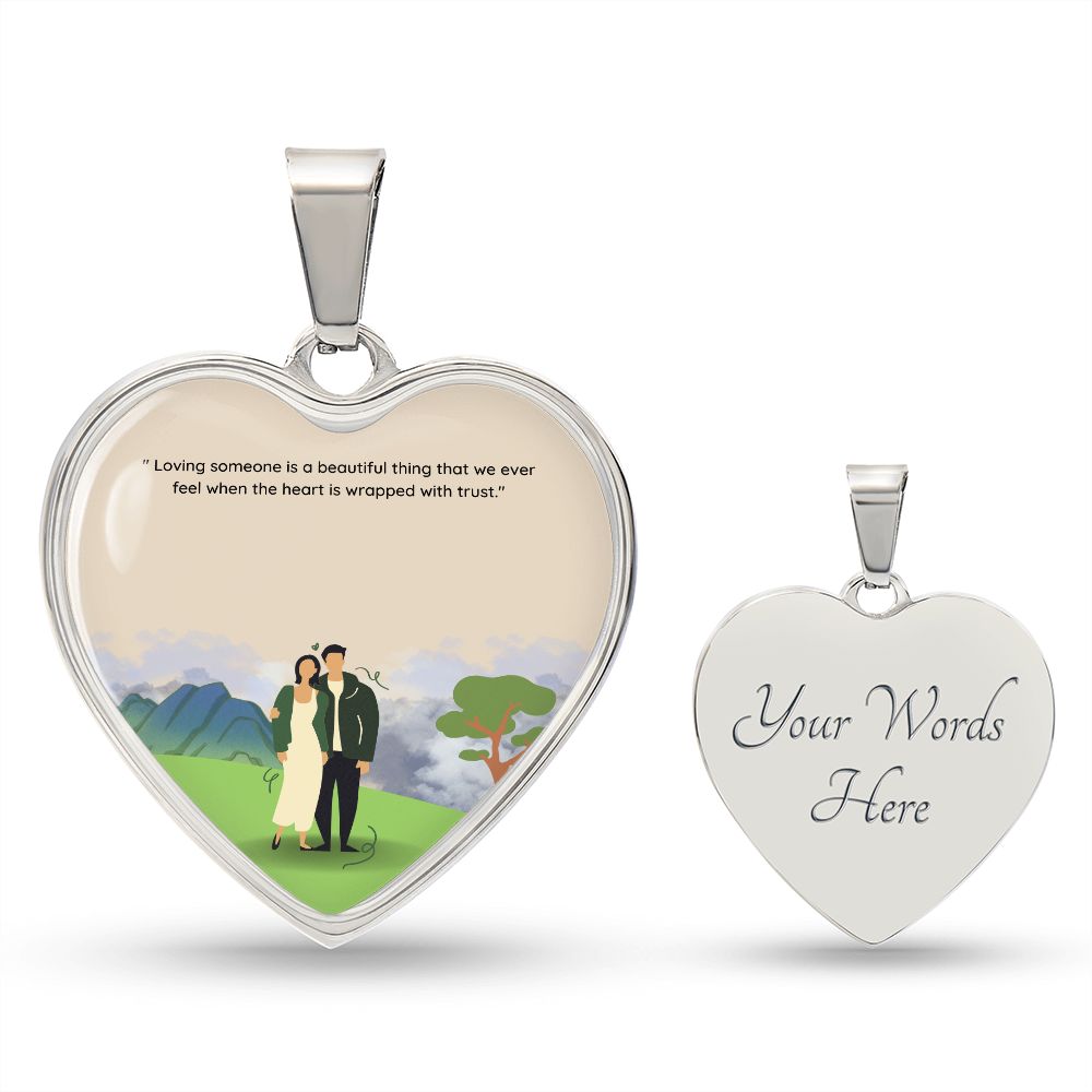 Loving someone is a beautiful thing Customized Heart necklase  Anniversary Gift Customized Picture Pendant Necklace for Mother,Wife,Girlfriend