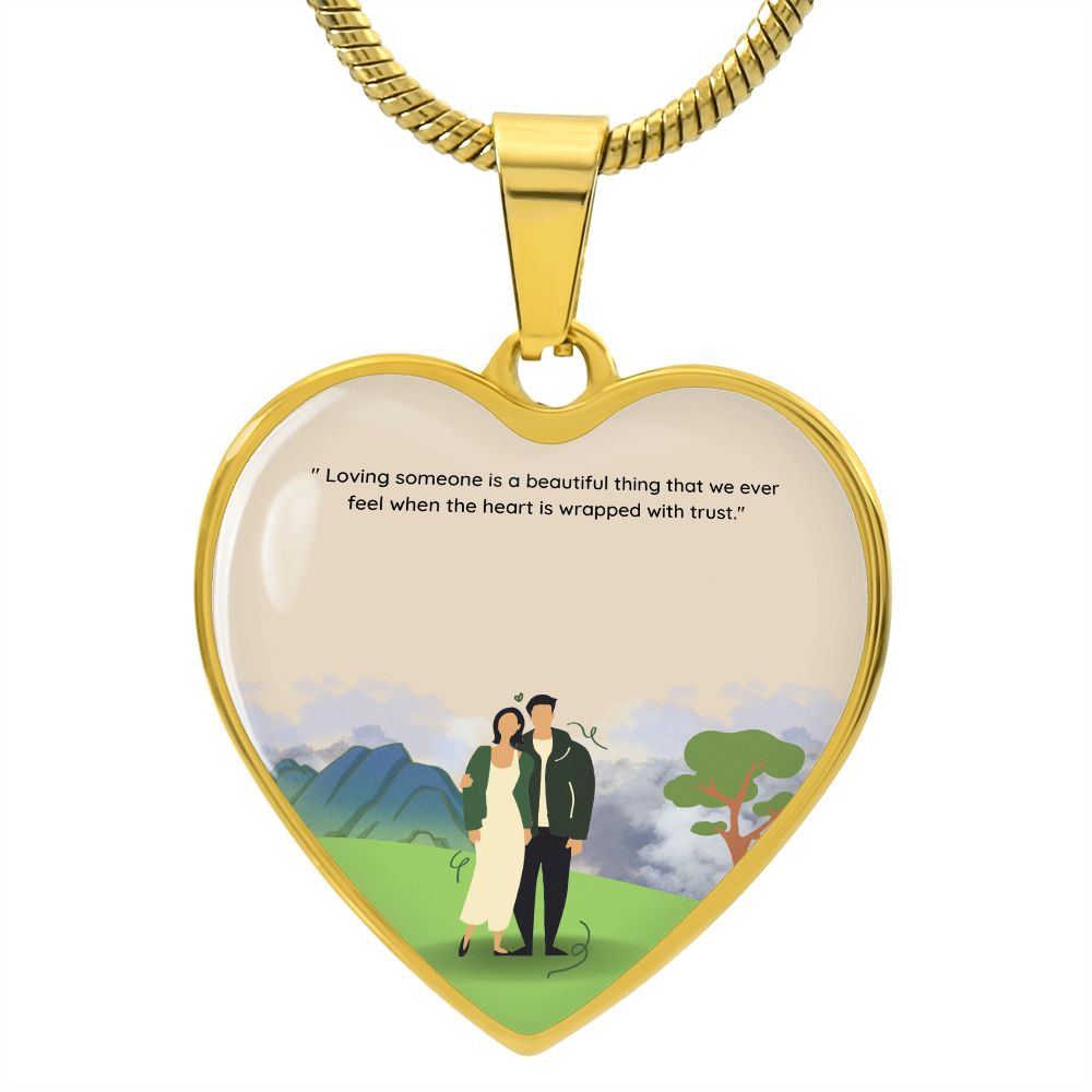 Loving someone is a beautiful thing Customized Heart necklase  Anniversary Gift Customized Picture Pendant Necklace for Mother,Wife,Girlfriend
