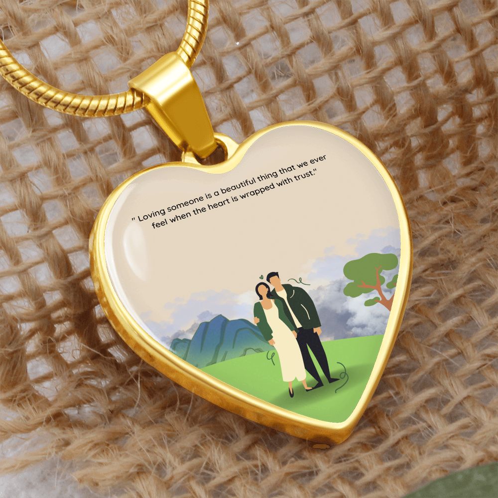 Loving someone is a beautiful thing Customized Heart necklase  Anniversary Gift Customized Picture Pendant Necklace for Mother,Wife,Girlfriend